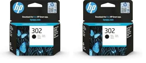 HP 302 (F6U66AE) Original Druckerpatrone Schwarz DeskJet 1110, 213x, 363x, Envy 452x, OfficeJet 383x, 465x, 52x, Standard (Packung mit 2)