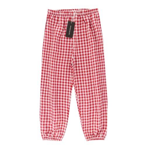 Image of BINIDUCKLING Toddler Pull Up Loose Gingham Girls Pants