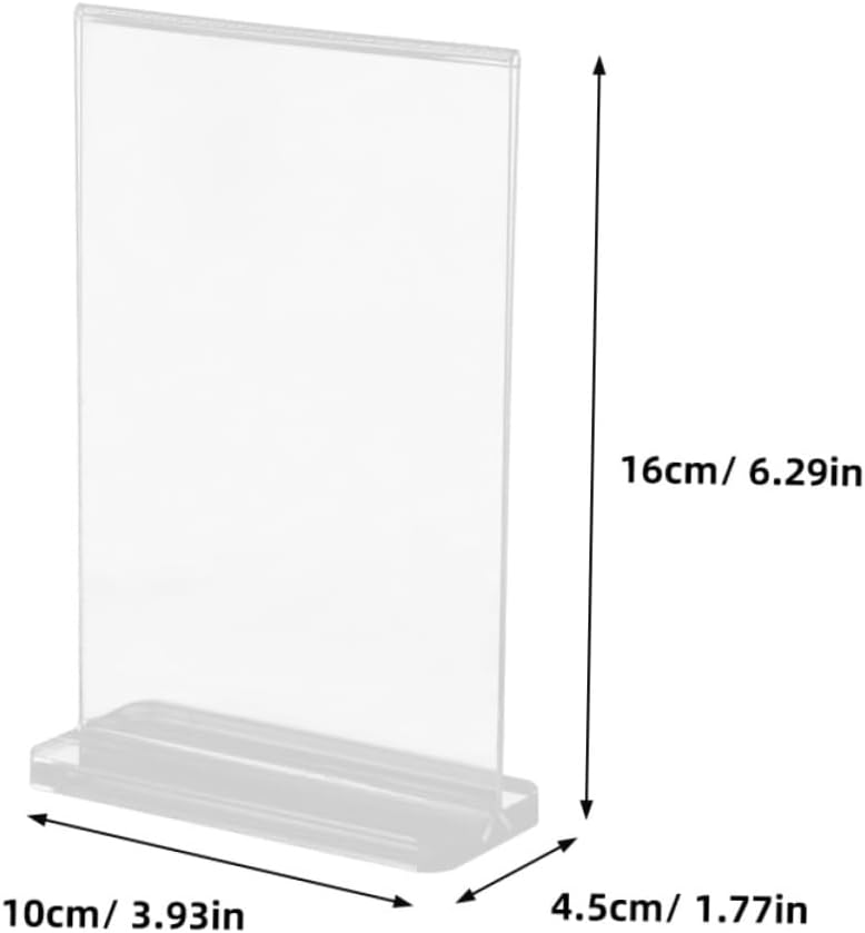 Lurrose 10pcs Menu Display Stand Acrylic Sign Holder for Restaurants Table Menu Holder Stand