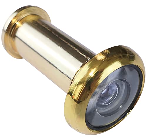 AERZETIX - C54390 - Oeilleton/judas de porte d'entrée 35-50 mm 180° - oeil de boeuf - accessoire de sécurité anti-effraction - couleur doré