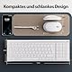Tastatur Maus Set Kabellos, iClever kabellose Tastatur und Maus Ultra-Dünne Wiederaufladbare Funktastatur für PC/Laptop/Smart TV, QWERTZ Layout, Weiß