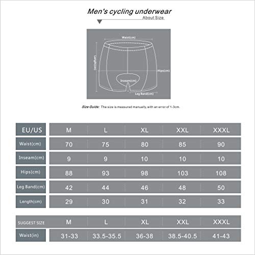 MUCUBAL Men's 3D Padded Cycling Underwear shorts MTB Bike Bicycle Undershorts(Dark Blue,XXL)