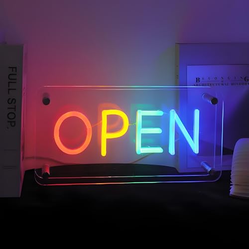 Image of ENUOLI Open Neon Sign Lightbox Open Sign Neon Lights Sign for Bedroom Dimmable Neon LED Sign Neon Wall Light for Bar Restaurant Hotel Shop Club Decor