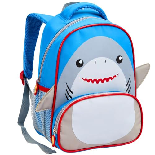 Mochila Bolsa Mala Escolar Infantil Bichinhos 3D Creche Pré Fundamental Menino Menina Criança (TUBARÃO)