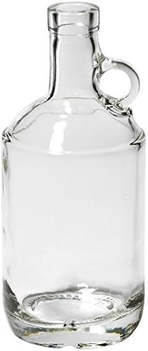 750ml Round Clear Glass Moonshine Jug (Case of 12) with 21.5 mm cork neck finish - CORKS NOT INCLUDED