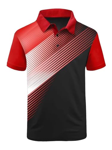 ZITY Mens Golf Shirt Short Sleeve Sport Moisture Wicking Performance Print Golf Polo Shirts for Men Global Recycled Stan