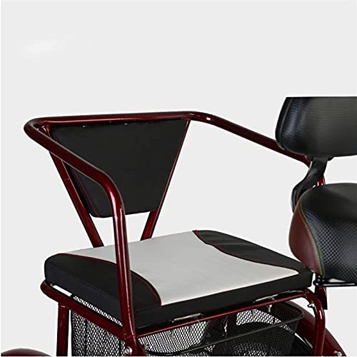 Triciclo adulto DINNA de 16 pulgadas, velocidad única, con asiento trasero y canasto para carga, altura ajustable, capacidad de carga de 200 kg, para mujeres y hombres, color rojo vino miniatura 4