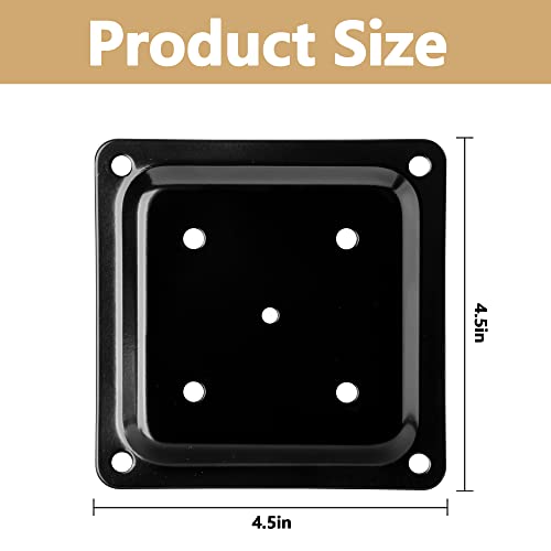4 Pcs Wood Post Plate Connector, 4" X 4" Wood Fence Post Anchor Base, Deck Porch Railing Support Base, Powder-Coated Decking Post Base (4) #TOP1