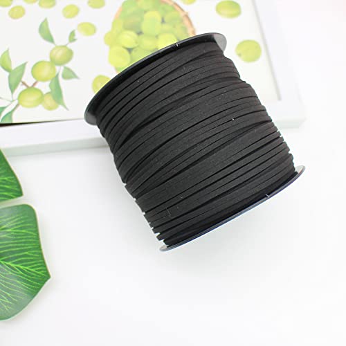 Pamir Tong Strong Suede Leather Lace 100 Yards 2.6Mm Faux Leather Cord For Jewelry Making Tassels Bracelet Necklace Diy (Black) #TOP3