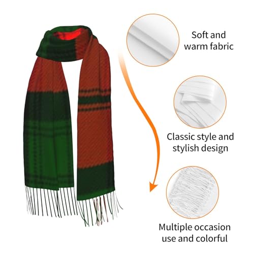 Clan Kerr Tartan Women's Winter Scarf - Extra long 71 inch plaid cashmere soft fringe scarf, lightweight and warm, suitable for all seasons 6