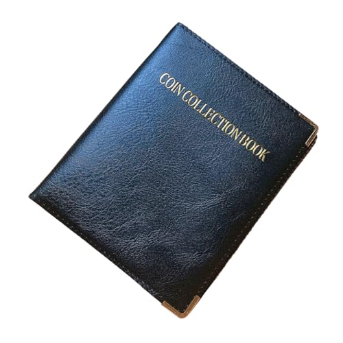 Zymoplas Álbum de colección de monedas con 480 bolsillos, organizador de libros para coleccionar dinero, insignias, almacenamiento de aniversario, accesorios para oficina