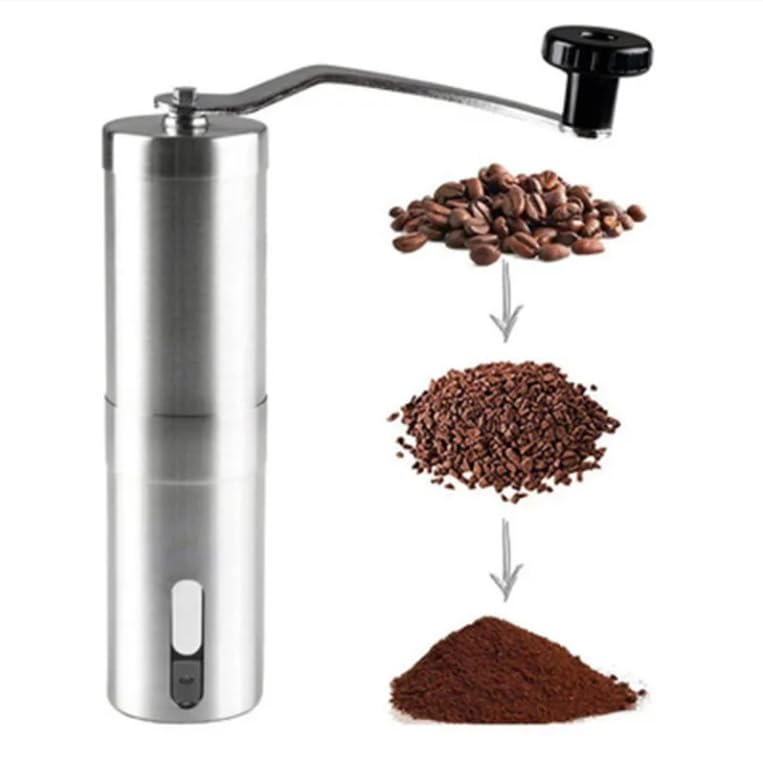 Moedor de Café Manual de Aço Inoxidável 21cm Totalmente Ajustável...