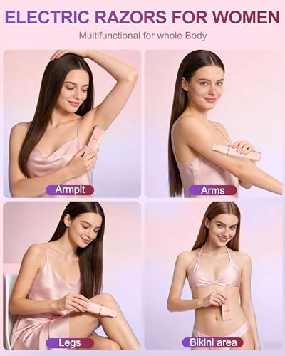 Image of Bikini Trimmer for Women, 2-in-1 Electric Razors Shaver,Rechargeable Ladies Bikini HairTrimmer Removal with Snap-in Ceramic Blades IP7X Washatble