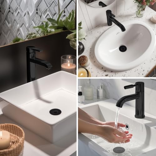 Hibbent 2 PCS Upgraded 3 in 1 Bathroom Sink Drain Strainer, Pop Up Stopper - image 8