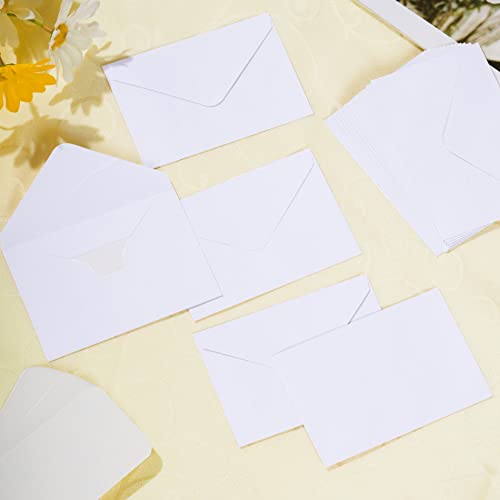Jiebor 100Pcs Mini White Envelopes With 100Pcs Small Blank Gift Business Card Wedding Invitation Pocket Envelopes For Graduations Wedding Shower Holiday 4.3 X 2.9 Inch #TOP2
