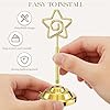 Urban Deco 16 Pieces Table Card Holder Place Card Holders 4 inches Steel Card Holders for Photos, Food Signs, Memo Notes, Weddings, Restaurants, Birthdays (Gold Pentagram) - 2