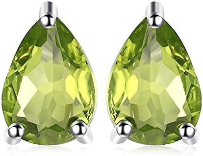 JewelryPalace Oval Round Trillion Pear Shape Natural Purple Amethyst Citrine Red Garnet Green Peridot Blue Topaz Birthstone Stud Earrings Solid 925 Sterling Silver