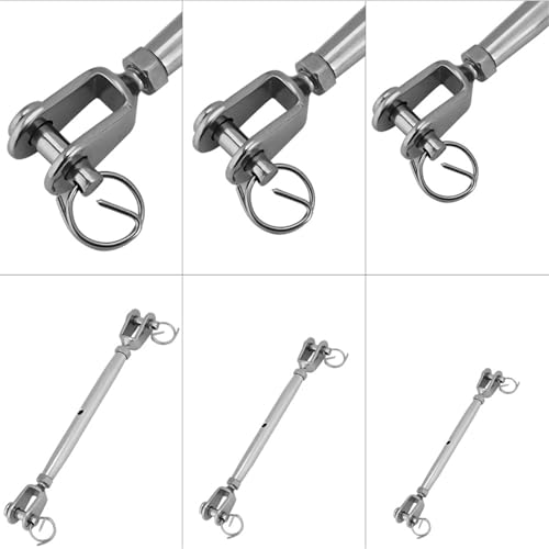 Turnbuckle Rigging Screw de Acero Inoxidable con Cuerpo Cerrado tipo Quijada para Tensión de Cable M6 miniatura 5