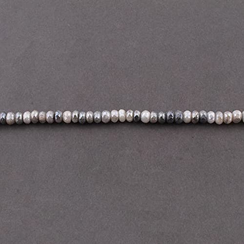 Pierre de lune grise perles rondelles facettées 7mm 12 pouces