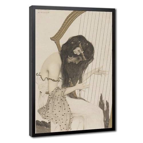 Poster Raphael Kirchner Vierges grecques impression sur toile avec cadre à suspendre 61x91 cm