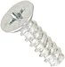 Steel Thread Rolling Screw for Plastic, Zinc Plated, 82 Degree Flat Undercut Head, Phillips Drive, #6-19 Thread Size, 1/2" Length (Pack of 100)