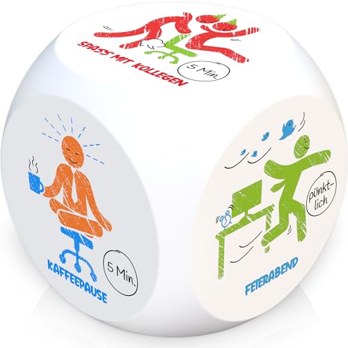 GLÜCKSGUT® Anti-Stress-Würfel | Piktogramme | Lustiger Stresswürfel | 6 Motive, Geschenkbox & Anleitung | Spielzeug für Stressabbau, Kollegen & Büro Geschenk