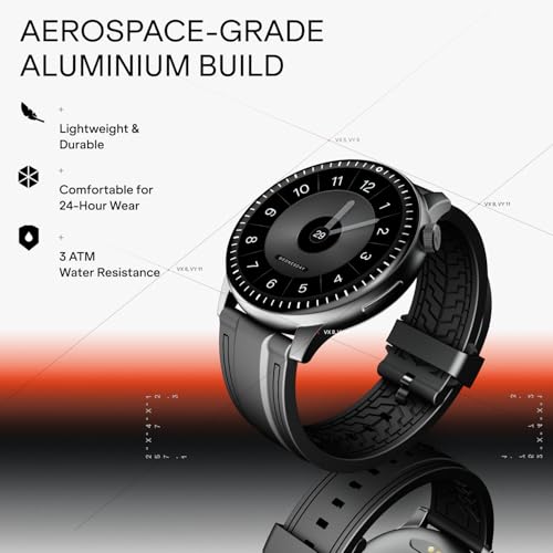 Image of Boat Valour Watch 1 R, AI Smart Habit Builder, 1.43 inch 3D Immersive AMOLED Display, 1000 nits, Light-Weight Aluminium Build 3 ATM, 10 Days Battery Life, Smart Watches for Man (Obsidian Black)