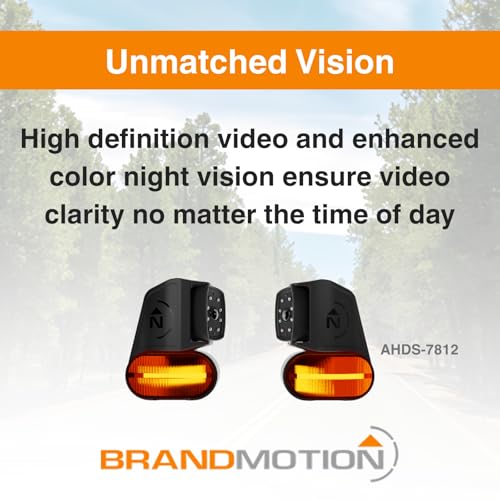 Image of Brandmotion AHDS-7812 Wireless HD Side Marker Light Cameras | Universal Built-In Microphone | Enhanced Color Night Vision | Easy Installation | For Commercial Trucks, Campers & RVs