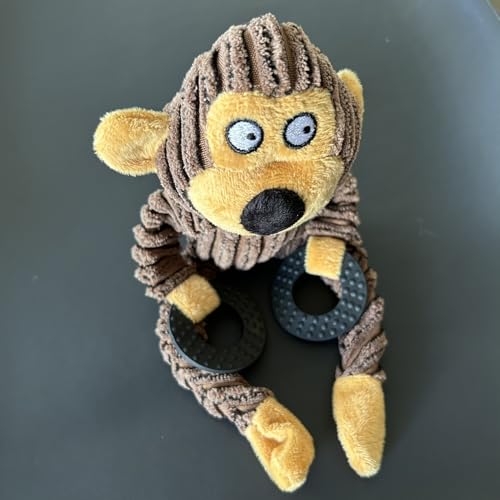 Brinquedo Mordedor Pet de Pelúcia Com Apito - Formato Macaco - Para Cães - Resistente