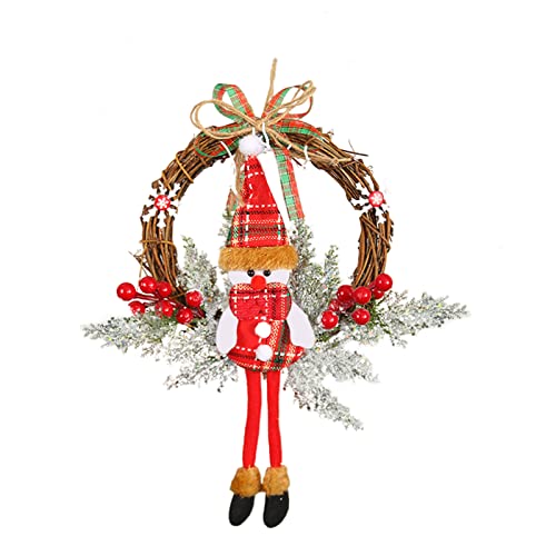 DA-YOUYOU Coronas Navideñas,Corona de Navidad Muñeco de Nieve de Navidad Coronas , Colgante de Ratán Navideño para Navideñas, Colgante de Ratán Navideño ,Navideñas Fiesta de Bodas Fondo Decoracion Cover