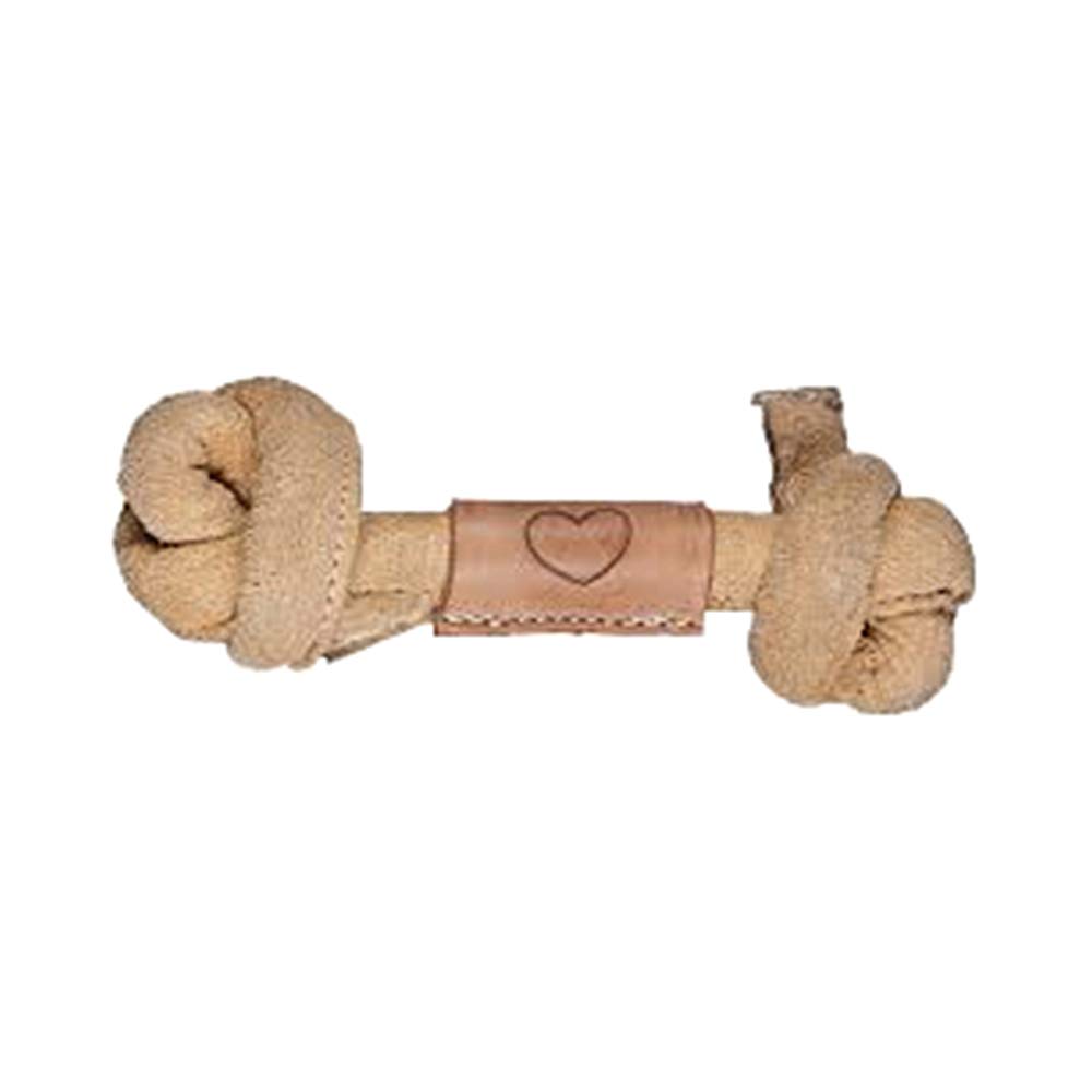 HuggleHounds Huggle-Hide Knotted Bone - Leather Dog Toys for Aggressive Chewers Interactive for Small or Large Breeds Tough