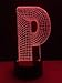Produktbild 3D Die Letter P Nachtlicht-Illusionslampe 7 Farbwechsel-Dekorlampe  mit Fernbedienung USB-Kabel Schlafzimmer Schreibtisch Büro Dekorationslampe