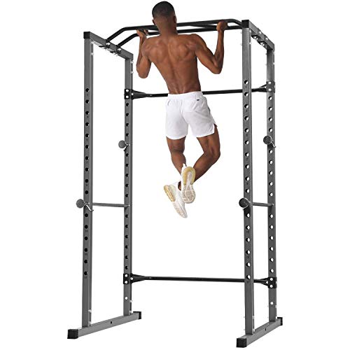 Kicode Power Squat Rack, Heavy Duty Multi-Function Power Cage Rack, Home Gym Exercise Bench Press Weightlifting Workout Station, Weight Capacity 1000 Pounds