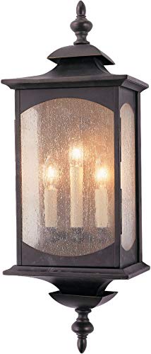 Feiss OL2602ORB Market Square Outdoor Lighting Wall Pocket Sconce, Bronze, 3-Light (9W x 25H) 180watts