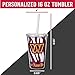 Rico Industries NFL Football Washington Commanders Zebra Stripes 16oz Personalized Team Colored Glitter Travel Tumbler - Reusable Straw Included