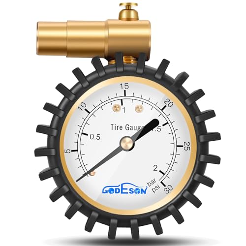GODESON Presta Valve Pressure Gauge with Air Pressure Relief for Mountain...