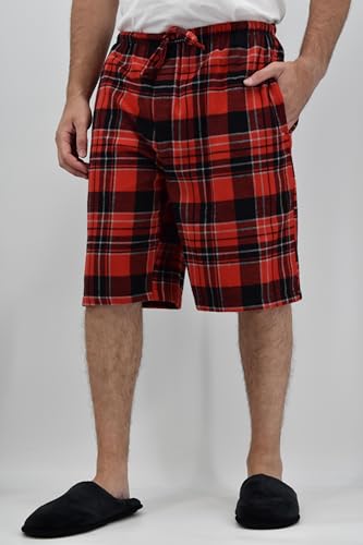 Image of Andrew Scott Men's Cotton Flannel Soft Woven Lounge PJ Shorts | Drawstring & Pockets | Multi Packs