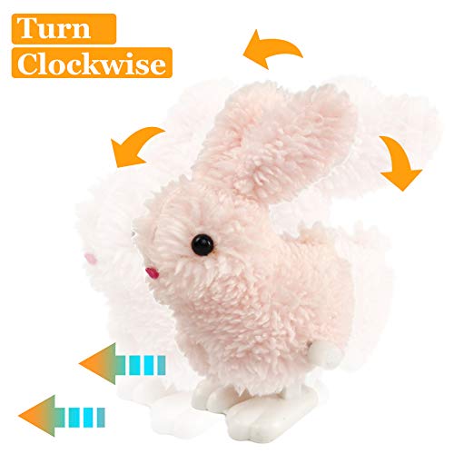 Bstaofy 6pcs Wind up Animal Easter Toy Kit Hop Chick Bunny Jumping Plush Assorted Fuzzy Flipping Bounce Kids Stuffed Gift Set Egg Hunt Clockwork Prop Dancing Sheep Party Favor , 3’’ - Thumbnail 3