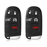 Substituição de 2 Keylessbest para controle remoto Jeep Renegade Key Fob 2018 2019 2020 2021 5 botões 433MHz M3N-40821302, preto