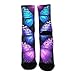 UTRSIFB Boy's Leisure Sports Socks, All Season Stockings, Soft Fashion Breathable Dress Decor Boots Socks Purple Butterfly
