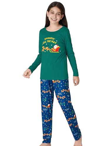 Image of Beezizac Girls Pajamas Cute Print Short /Long Sleeve Pants Set Size 6-18