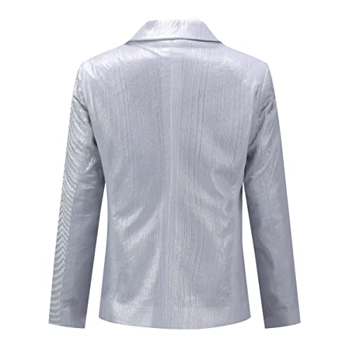 Image of Boys Jacquard Suits Slim Fit Tuxedo Suit Notch Lapel 2 Pieces Suit Set Jacket Pants for Party Formal Wear