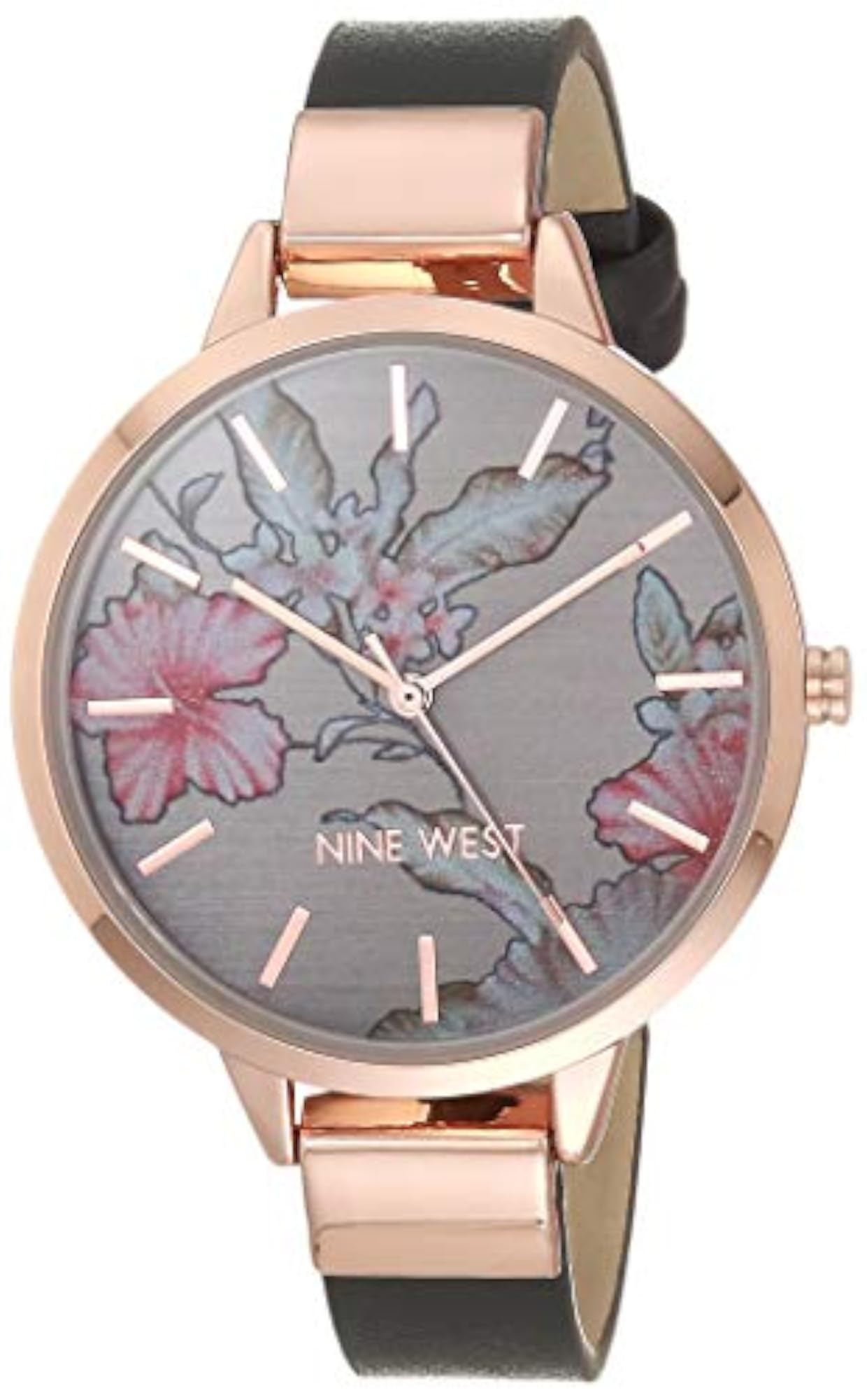 Women's Floral Dial Strap Watch, Stylish Gift