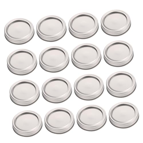 TOYANDONA 20 Juegos Tapas de Tarro Metálicas con Anillo Sellador para Boca Regular Material de Hojalata Resistente y Seguro Cierre Hermético para Conservación de Alimentos Frescos