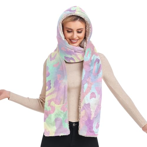 Chapeau à capuche chaud d'hiver femme anti froid écharpe gants intégrés