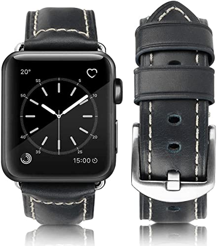 Image of HUAFIY Compatible for Apple Watch Bands 42mm 44mm45mm46mm 49mm 38mm 40mm41mm, Genuine Leather Band Strap for iWatch Series 11 /10 /9 /8,7,6,5,4,3,2,1, Ultra3 2 1