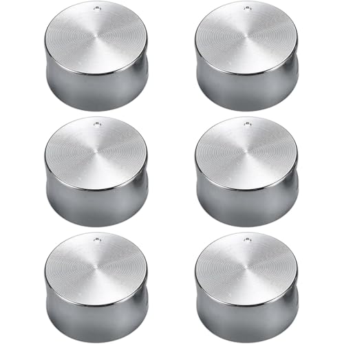 XYTAHDM 6 Pièces Bouton pour Réchaud à Gaz, 6 mm Bouton de Poêle pour Cuisinière à Gaz, Boutons de Commande Universels en Métal, pour le Gaz, le Four et...