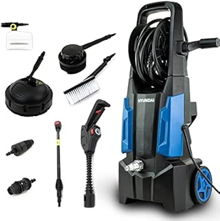 Hyundai 1900w Electric Pressure Washer, 6x Attachments 2100psi 145bar Jet Wash With 6.5l/min Flow Rate, Portable Pressure Washer, 5m Cable, 3 Year Warranty