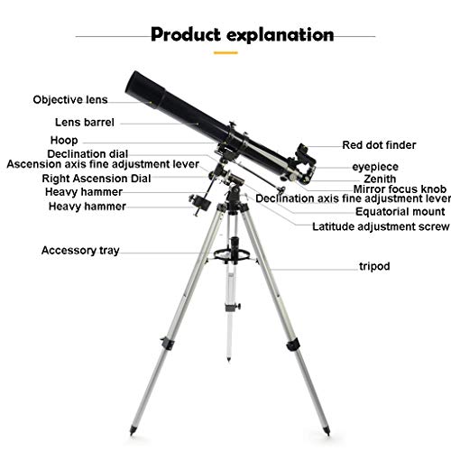 Telescopio Refractor 80 mm con trípode ajustable para principiantes miniatura 2