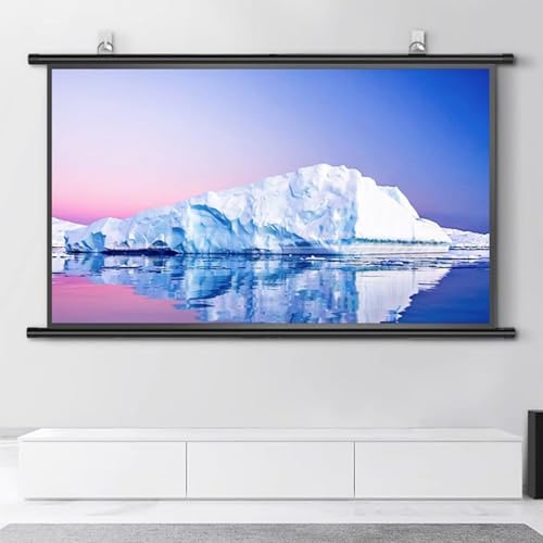 Pantalla manual retráctil para proyector 16:9 50 pulg miniatura 4